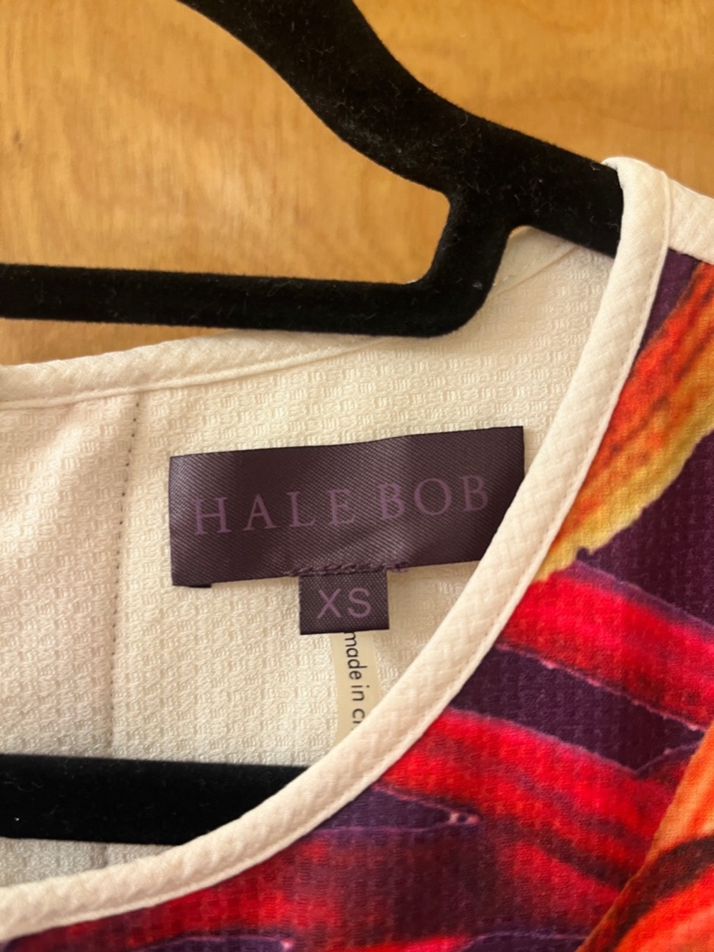 Hale Bob Multicolor Purple Red Orange Floral Print Top - Picture 3 of 8